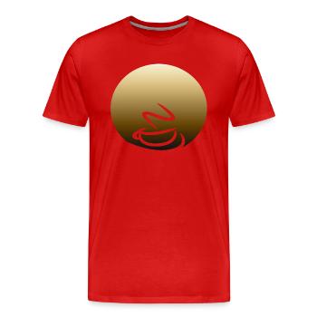 Bol à café - T-shirt bio Premium Homme - rouge - Devant - Damien (186cm)
