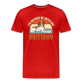 Français Bretagne Épagneul Epagneul Breton Cadeau - T-shirt bio Premium Homme - rouge - Devant - Damien (186cm)