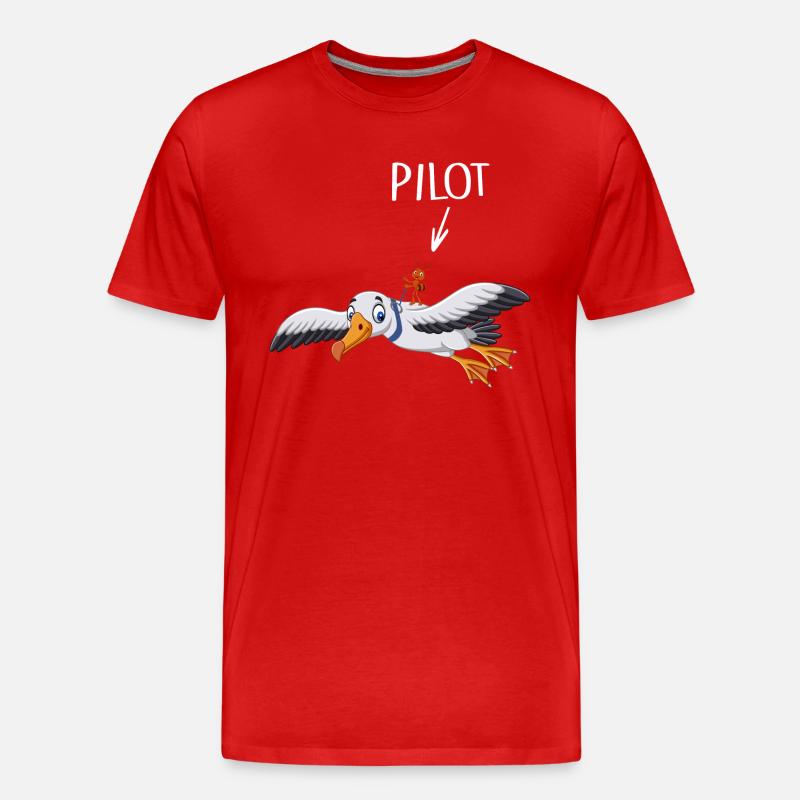 Pilot fliegt Flugzeug Bruchpilot - Männer Premium Bio T-Shirt - Rot