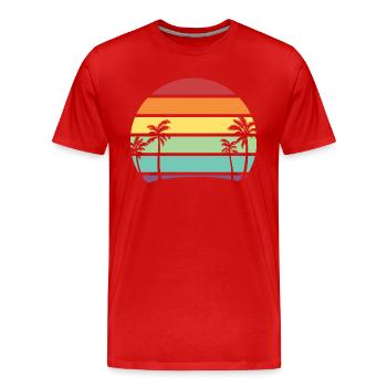 Palmen Sonnenuntergang Pride - Männer Premium Bio T-Shirt - Rot - Vorne - Damien (186cm)