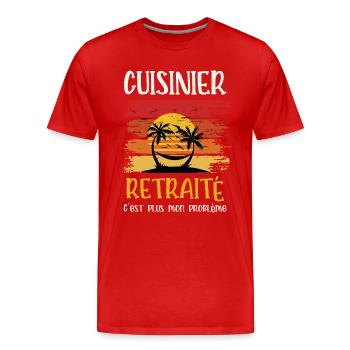 cuisinier retraité - T-shirt bio Premium Homme - rouge - Devant - Damien (186cm)