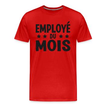 Employé Du Mois Employee of the Month Récompense - T-shirt bio Premium Homme - rouge - Devant - Damien (186cm)