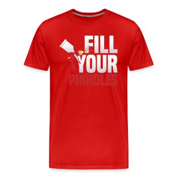Remplissez vos trous d’épingle Technicien en carrosserie automobile - T-shirt bio Premium Homme - rouge - Devant - Damien (186cm)