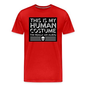 Citation extraterrestre de costume humain - T-shirt bio Premium Homme - rouge - Devant - Damien (186cm)
