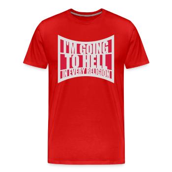 im going to hell - Männer Premium Bio T-Shirt - Rot - Vorne - Damien (186cm)