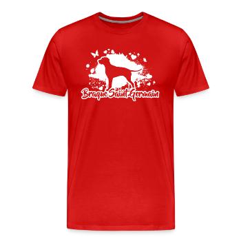 BRAQUE SAINT GERMAIN Chiens de chasse Chasseur de chiens Wilsigns - T-shirt bio Premium Homme - rouge - Devant - Damien (186cm)