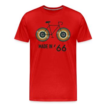 Vintage lp road bike men from 1966 - Men's Premium Organic T-Shirt - red - Front - Damien (186cm)