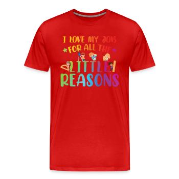 Kindergarten Elementary School Teacher - Men's Premium Organic T-Shirt - red - Front - Damien (186cm)