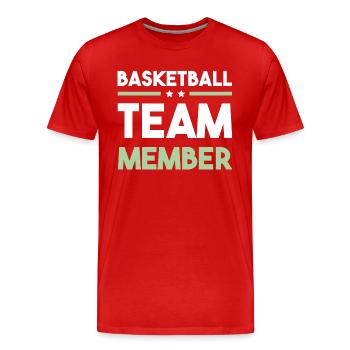 Équipe de basket-ball - T-shirt bio Premium Homme - rouge - Devant - Damien (186cm)