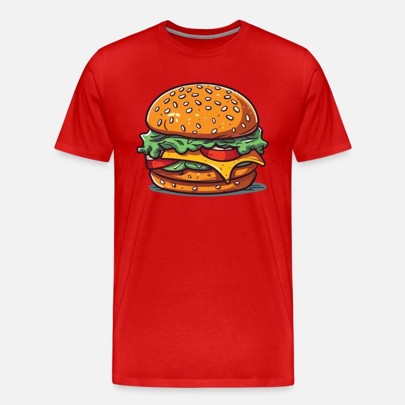 Ein riesiger Burger - Männer Premium Bio T-Shirt - Rot