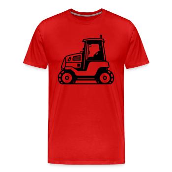 bulldozer - Men's Premium Organic T-Shirt - red - Front - Damien (186cm)