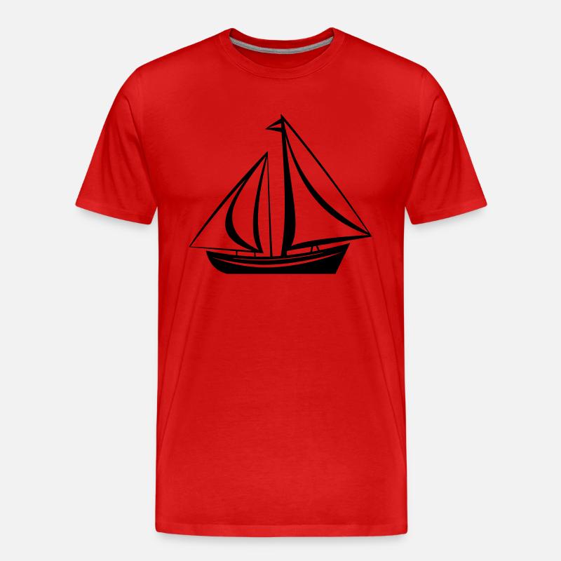 Segelschiff - Männer Premium Bio T-Shirt - Rot