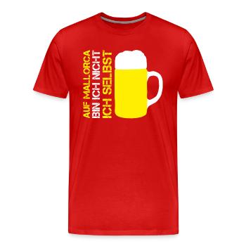 Lustiges AUF MALLORCA BIN ICH NICHT ICH SELBST 23 - Männer Premium Bio T-Shirt - Rot - Vorne - Damien (186cm)