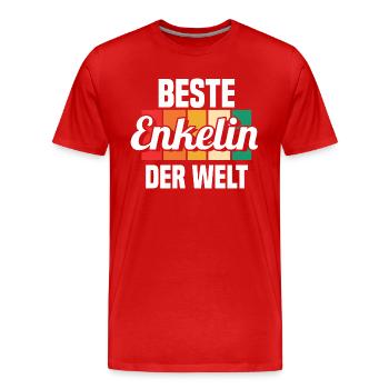 Enkelin - Männer Premium Bio T-Shirt - Rot - Vorne - Damien (186cm)