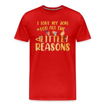 Citation d’enseignement - T-shirt bio Premium Homme - rouge - Devant - Damien (186cm)