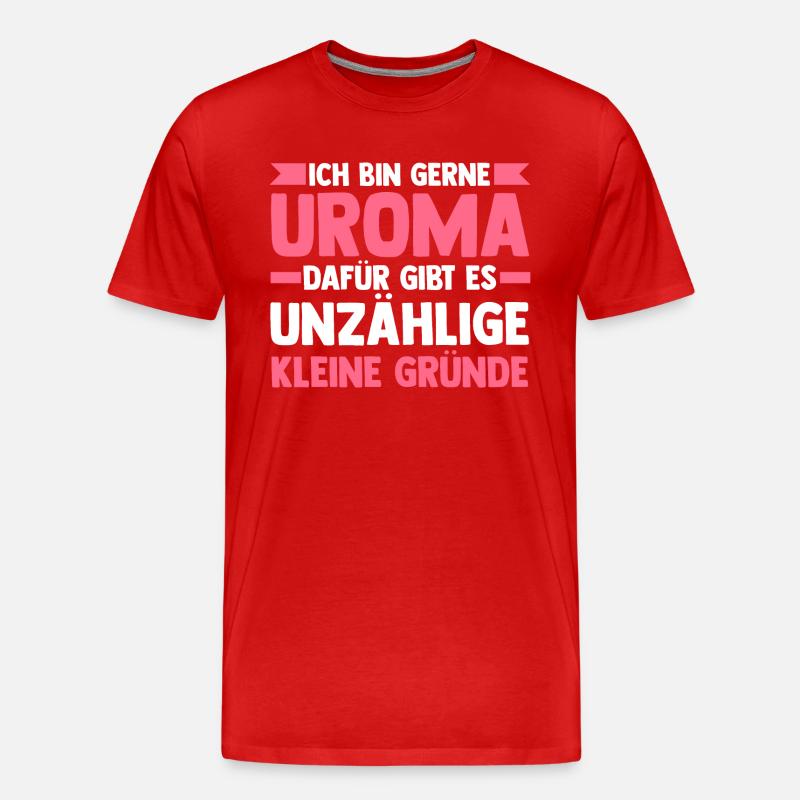 Urgroßmutter Uroma - Männer Premium Bio T-Shirt - Rot