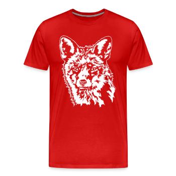 Renard roux Renard Animal sauvage Animaux sauvages Animaux Wilsigns - T-shirt bio Premium Homme - rouge - Devant - Damien (186cm)