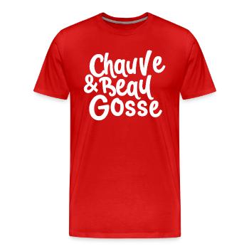 Chauve & beau gosse - T-shirt bio Premium Homme - rouge - Devant - Damien (186cm)