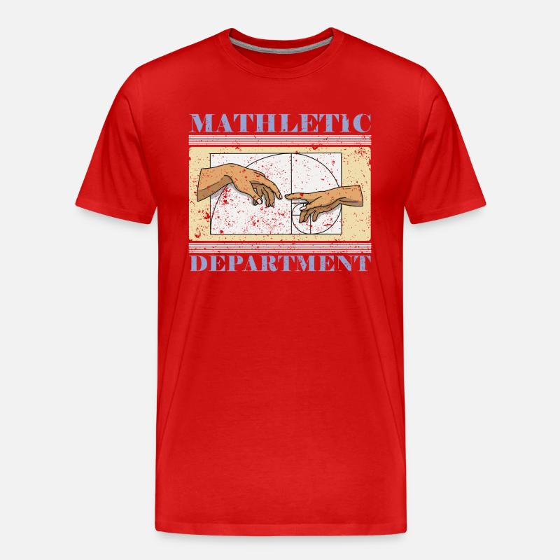 Fibonacci Art Geometry Spiral Student - Men's Premium Organic T-Shirt - red