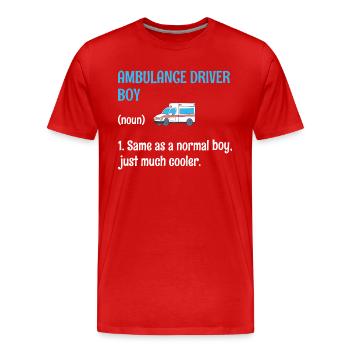 Krankenwagenfahrer Junge Wie ein normaler Junge EMS Para - Männer Premium Bio T-Shirt - Rot - Vorne - Damien (186cm)