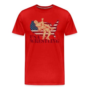 Kampfsportler Wrestler Wrestling Ringen Sport - Männer Premium Bio T-Shirt - Rot - Vorne - Damien (186cm)