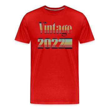 2022 anniversaire 2022 né en 2022 anniversaire - T-shirt bio Premium Homme - rouge - Devant - Damien (186cm)