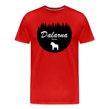 Dalécarlie Dala Cheval Suède Vacances Autocollant Nord - T-shirt bio Premium Homme - rouge - Devant - Damien (186cm)