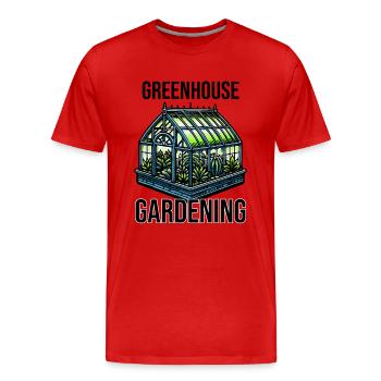 Greenhouse Gardening - Men's Premium Organic T-Shirt - red - Front - Damien (186cm)