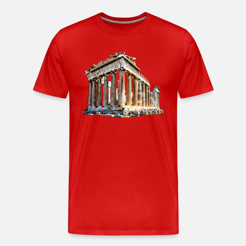Points de repère de Grèce - T-shirt bio Premium Homme - rouge
