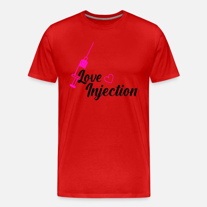love injection - Männer Premium Bio T-Shirt - Rot