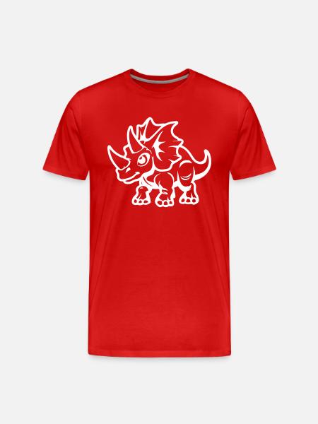 dinosaurier Triceratops - Männer Premium Bio T-Shirt - Rot