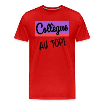 COLLEAGUE. START. EMPLOYMENT. HUMOR. MANAGER. CHIEF - Men's Premium Organic T-Shirt - red - Front - Damien (186cm)