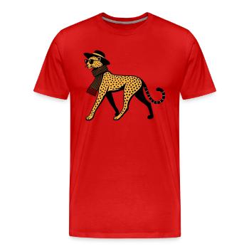 Leopard chic - T-shirt bio Premium Homme - rouge - Devant - Damien (186cm)