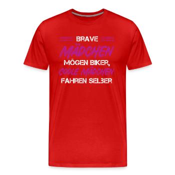 Brave Mädchen – Erobern die Straße - Männer Premium Bio T-Shirt - Rot - Vorne - Damien (186cm)