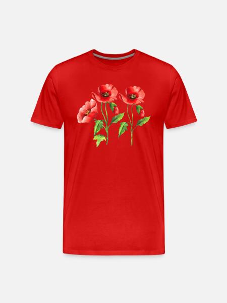 Fleur - T-shirt bio Premium Homme - rouge