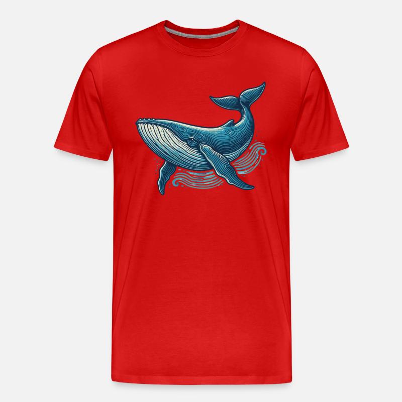 Blauwal - Männer Premium Bio T-Shirt - Rot