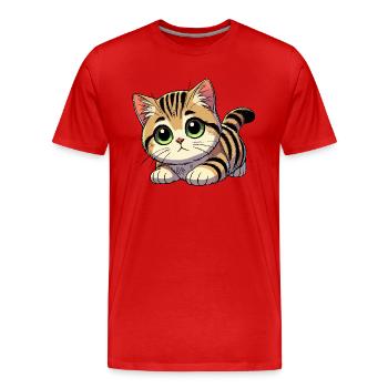 Britisch Kurzhaar Baby - Männer Premium Bio T-Shirt - Rot - Vorne - Damien (186cm)