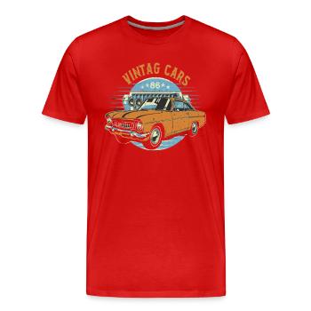Amateurs de voitures anciennes - T-shirt bio Premium Homme - rouge - Devant - Damien (186cm)