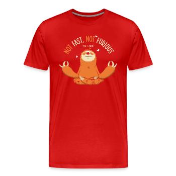 Sloth not fast not furious - Men's Premium Organic T-Shirt - red - Front - Damien (186cm)