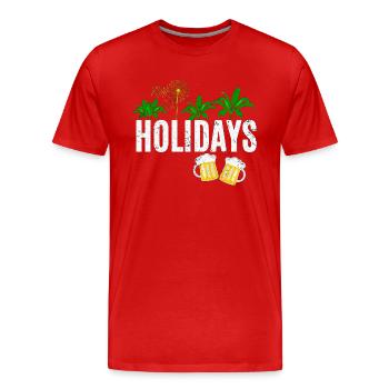 Ferien - Männer Premium Bio T-Shirt - Rot - Vorne - Damien (186cm)