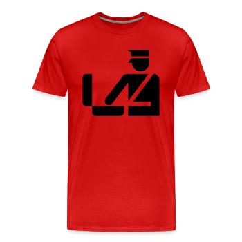 police - T-shirt bio Premium Homme - rouge - Devant - Damien (186cm)