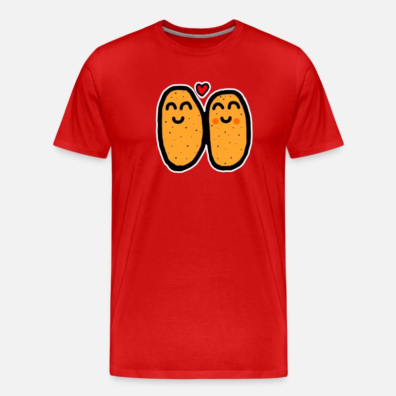 Two potatoes - Männer Premium Bio T-Shirt - Rot