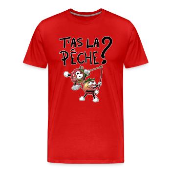 T'as la pêche ? - T-shirt bio Premium Homme - rouge - Devant - Damien (186cm)