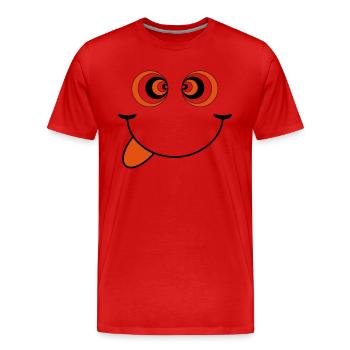 psychedelisch smiley - Männer Premium Bio T-Shirt - Rot - Vorne - Damien (186cm)