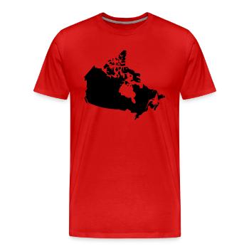 Canada Canada Carte - T-shirt bio Premium Homme - rouge - Devant - Damien (186cm)