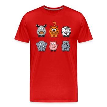 Bauernhof - Männer Premium Bio T-Shirt - Rot - Vorne - Damien (186cm)