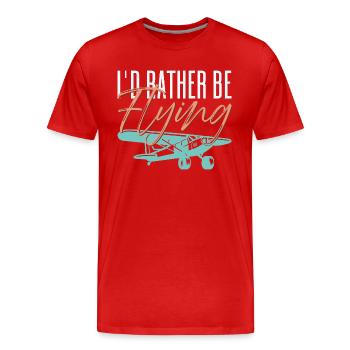 Je préférerais en pilotant un pilote d’aviation - T-shirt bio Premium Homme - rouge - Devant - Damien (186cm)