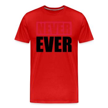 Jamais jamais bar - T-shirt bio Premium Homme - rouge - Devant - Damien (186cm)