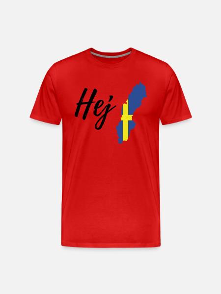 Hej Schweden - Männer Premium Bio T-Shirt - Rot