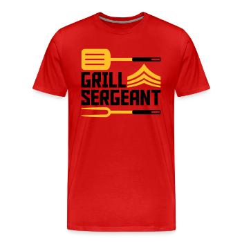 Grill Master Grill Sergeant BBQ - Men's Premium Organic T-Shirt - red - Front - Damien (186cm)